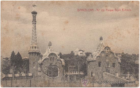 Postales: BARCELONA.- PARQUE G&Uuml;ELL. ENTRADA. (C.1925). - Foto 1