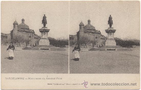 Postales: BARCELONNE.- MONUMENT DU G&Eacute;N&Eacute;RAL PRIM.- BARCELONA. - Foto 1