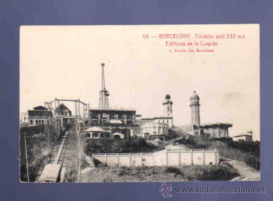 Postales: TARJETA POSTAL DE BARCELONA. 65. TIBIDABO. EDIFICIOS DE LA CUSPIDE. L. ROISIN. - Foto 1