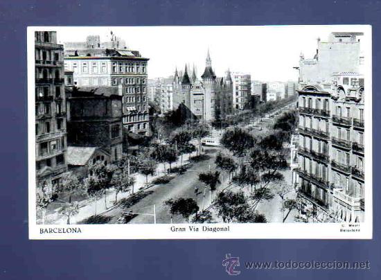 Cartoline: TARJETA POSTAL DE BARCELONA. GRAN VIA DIAGONAL. C. MAURI.