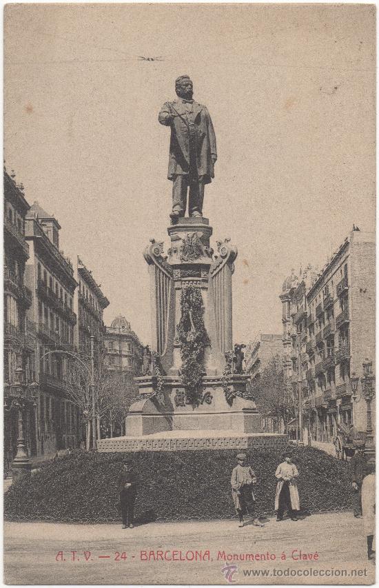 Postales: BARCELONA.- MONUMENTO A CLAV&Eacute;. - Foto 1