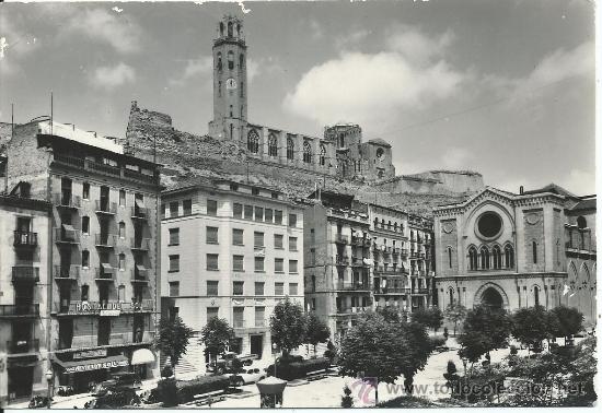 Postales: LLEIDA.-PLAZA DE ESPA&Ntilde;A.-SOBERANAS-FISA