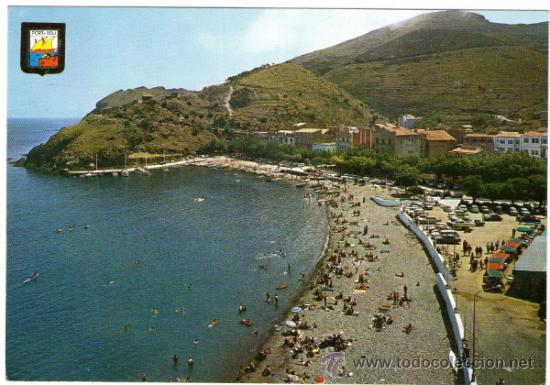 Postales: PORT BOU - PASEO MARITIMO Y PLAYA - EDICI&Oacute;N ESCUDO ORO - POSTAL