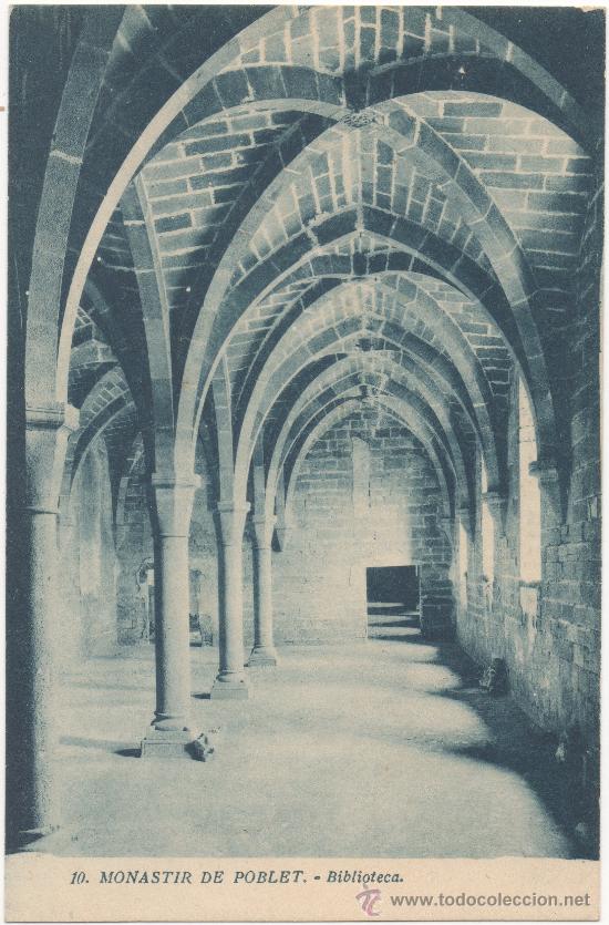 Postales: MONASTIR DE POBLET.- BIBLIOTECA. - Foto 1