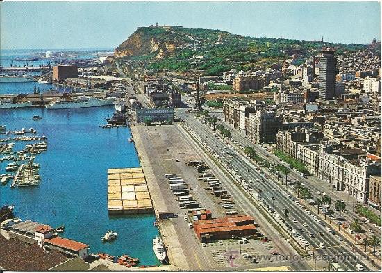 Postales: BARCELONA.-PASEO COLON / MONTJUICH AL FONDO.-N&ordm; B-0155.-KOLORHAM