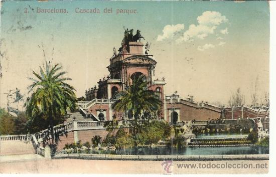 Postales: BARCELONA CASCADA DEL PARQUE ESCRITA - Foto 1