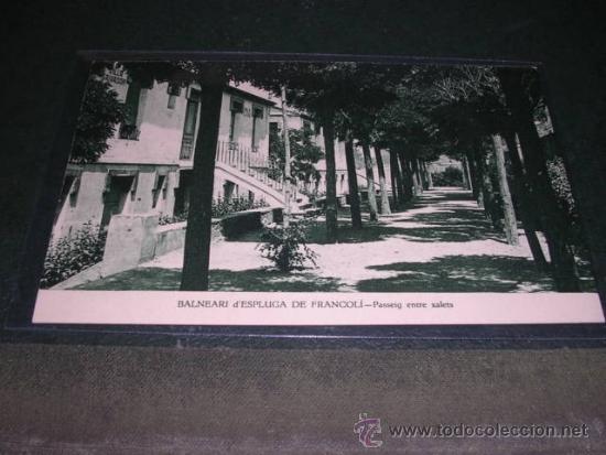 Postkarten: BALNEARI D'ESPLUGA DE FRANCOLI  -PASSEIG ENTRE XALETS  HUECGR. MUMBRU 14X9 CM.