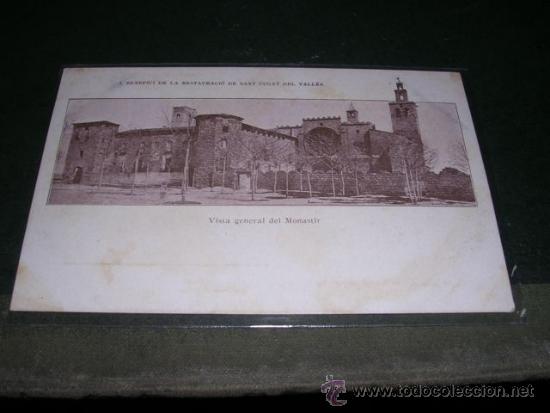 Postkarten: SANT CUGAT DEL VALLES A BENEFICI DE LA RESTAURACIO , VISTA GENERAL DEL MONASTIR 14X9 CM.