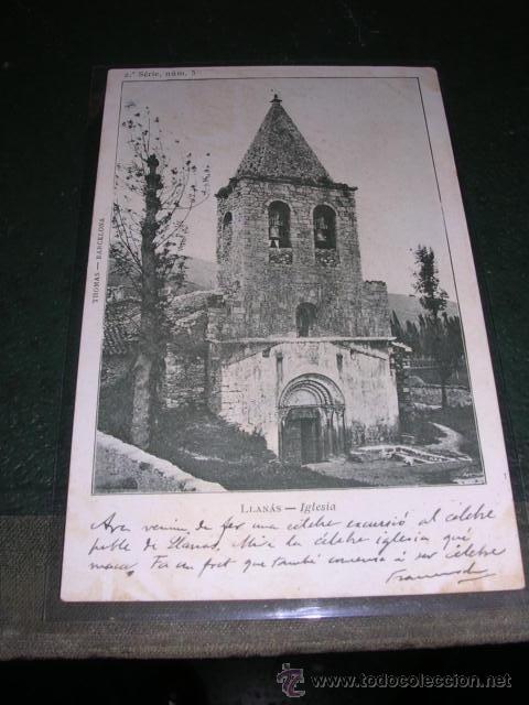Postkarten: LLANAS - IGLESIA 2&ordf; SERIE NUM.5 THOMAS POSTAL CIRCULADA ,REVERSO SIN DIVIDIR ,MANDADA LLUIS MILLET -