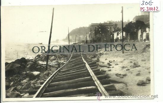 Postkarten: (PS-30012)POSTAL FOTOGRAFICA DE ARENYS DE MAR-DA&Ntilde;OS CAUSADOS POR EL TEMPORAL EN EL FERROCARRIL
