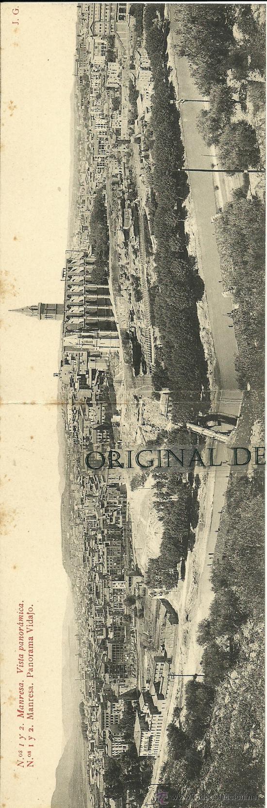 Postcards: (PS-30088)POSTAL DOBLE DE MANRESA-VISTA PANORAMICA