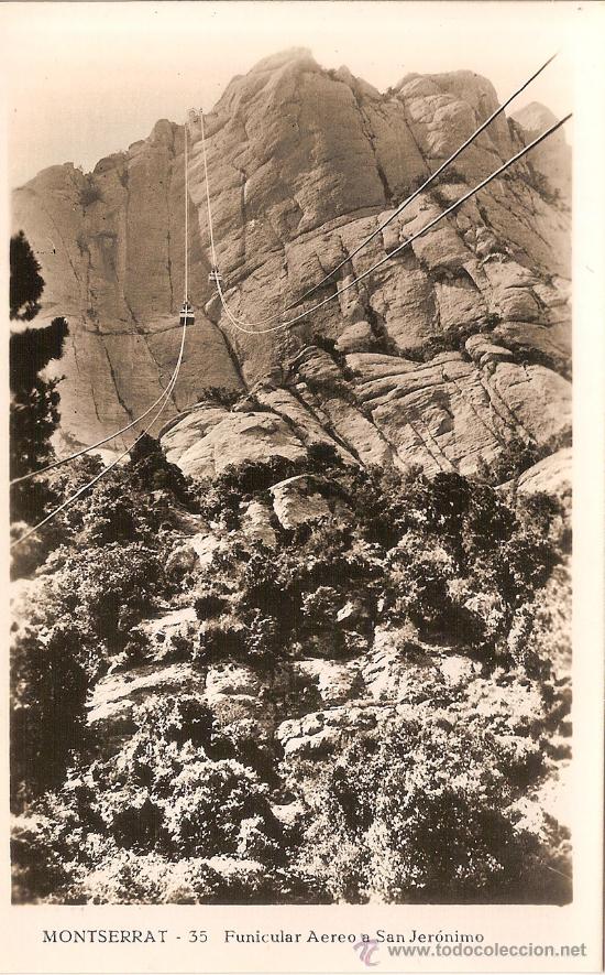 Postales: FOTO/POSTAL MONTSERRAT N&ordm; 35 FUNICULAR AEREO A SAN JER&Oacute;NIMO - SIN CIRCULAR
