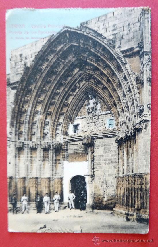 Postais: Postal Lerida. Castillo Principal. Puerta de los Apostoles. L. Roisin