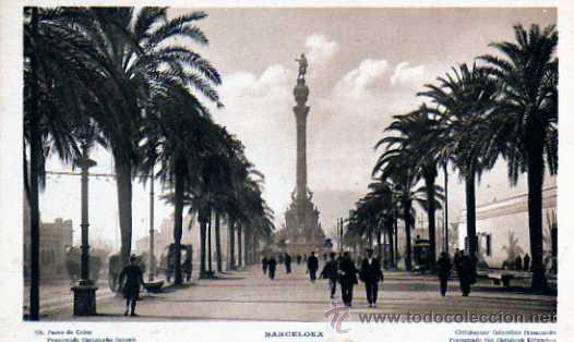 Postales: BARCELONA PASEO DE COLON - Foto 1
