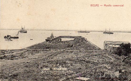 Postales: Rosas. Muelle comercial. - Foto 1