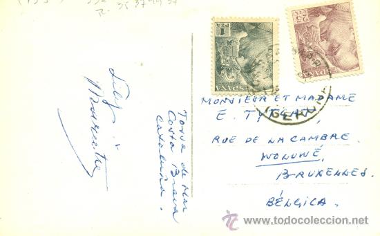 Postales: TOSSA DE MAR. EL CODOLAR. BARCAS DE PESCA. HACIA 1945.CIRCULADA. - Foto 2