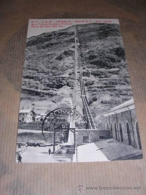 Postcards: N&ordm;2 -S.G,M. CAPDELLA -SALTO E.E.C. VISTA PARCIAL DE LA TUBERIA FORZADA Y FUNICULAR FOTIP. THOMAS CIR