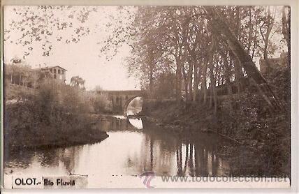 Postales: ANTIGUA POSTAL OLOT RIO FLUVIA - Foto 1