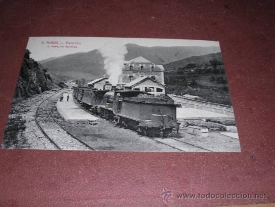 Postkarten: FERRO - CARRIL 8.- RIBAS - ESTACION L. ROISIN FOT. 14X9 CM.