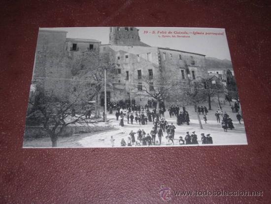 Postcards: 10 - S. FELIU DE GUIXOLS - IGLESIA PARROQUIAL - L. ROISIN FOT. 14X9 CM.