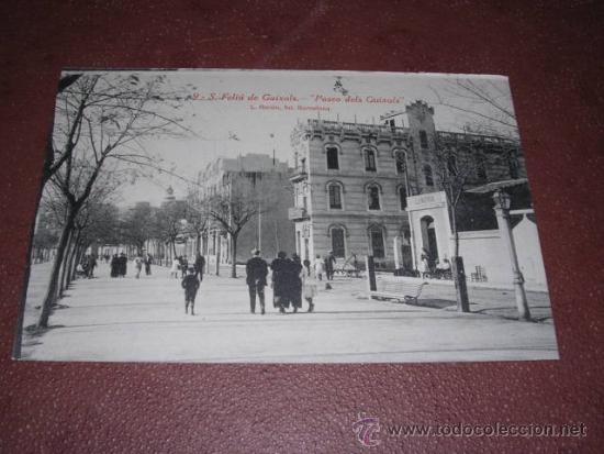 Postcards: 9 .- S. FELIU DE GUIXOLS - PASEO DELS GUIXOLS -L. ROISIN FOT. 14X9 CM.