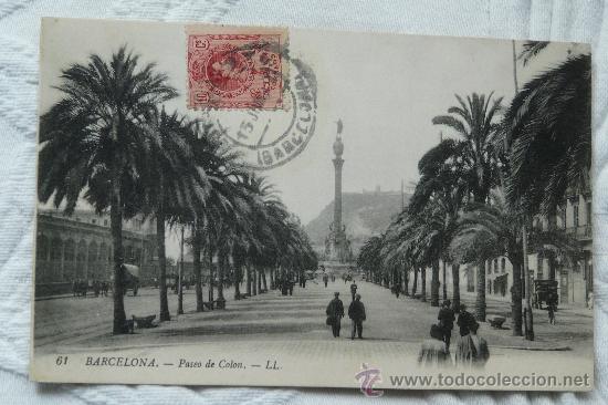 Postales: Barcelona. Paseo de Col&oacute;n - Foto 1