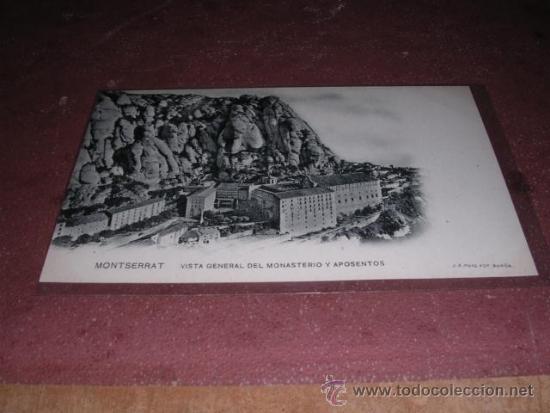 Postcards: MONTSERRAT VISTA GENERAL DEL MONASTERIO Y APOSENTOS J.E. PUIG FOT. 14X9 CM.