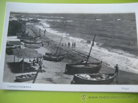 Postales: Torredembarra. Playa. Escrita 1954 - Foto 1