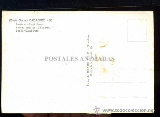 Postales: a00596 Cadaques - Desde El Llane Petit - Ubach N&ordm;38 - Foto 2