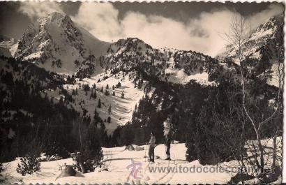 Postales: Regi&oacute;n de Espot - San Nicolau - 55 San Mauricio. Al fondo El Portarr&oacute; (invernal)