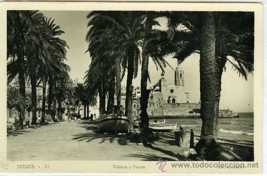 Postales: POSTAL SITGES RIBERA Y PUNTA BARCELONA - Foto 1