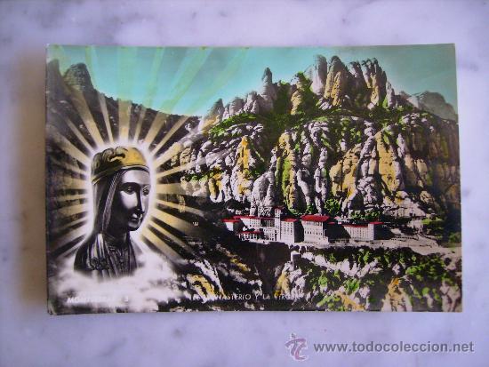 Postales: POSTAL DEL MONASTERIO DE MONTSERRAT Y LA VIRGEN-ESCRITA SIN CIRCULAR.