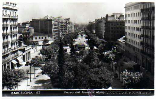 Postales: BARCELONA PASEO DEL GENERAL MOLA - Foto 1