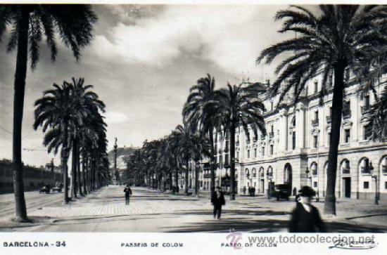 Postales: POSTAL BARCELONA PASEO DE COLON - Foto 1