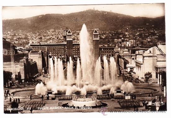 Postkarten: POSTAL - FUENTE MAGICA HACIA EL TIBIDABO - 512 - BARCELONA