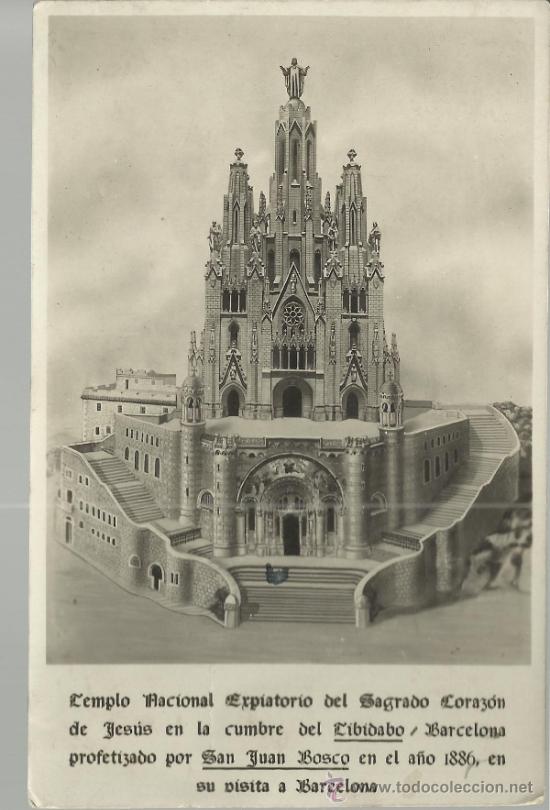 Postales: BARCELONA TEMPLO DEL TIBIDABO ESCRITA - Foto 1