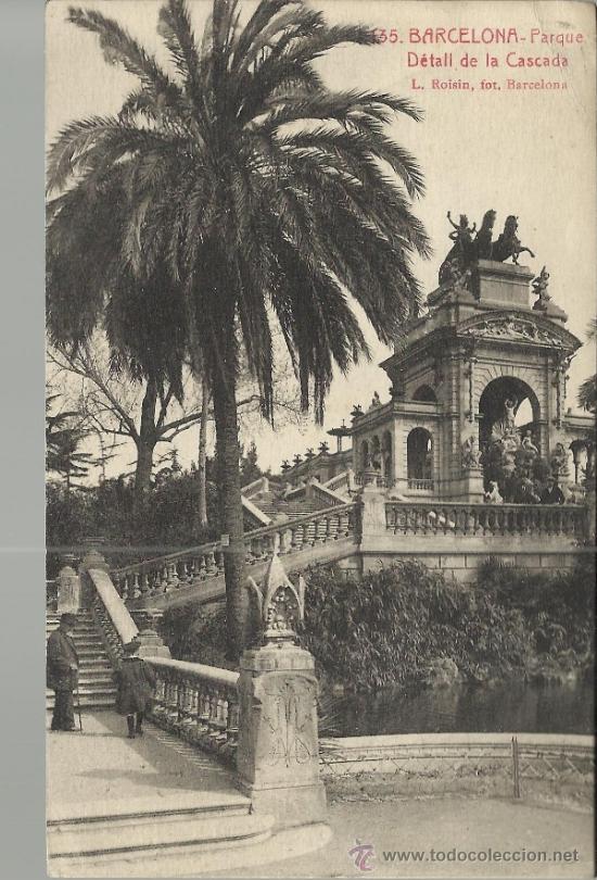Postales: BARCELONA PARQUE CASCADA ESCRITA CON SELLO - Foto 1
