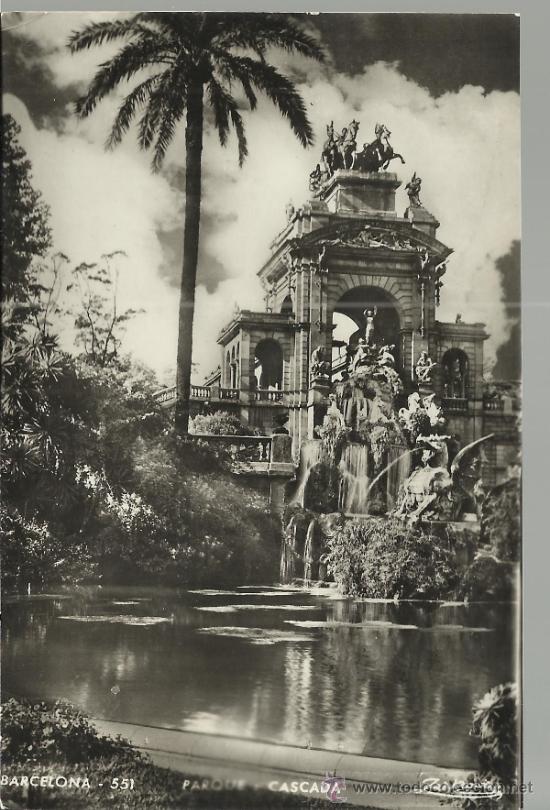 Postales: BARCELONA PARQUE CASCADA ESCRITA - Foto 1