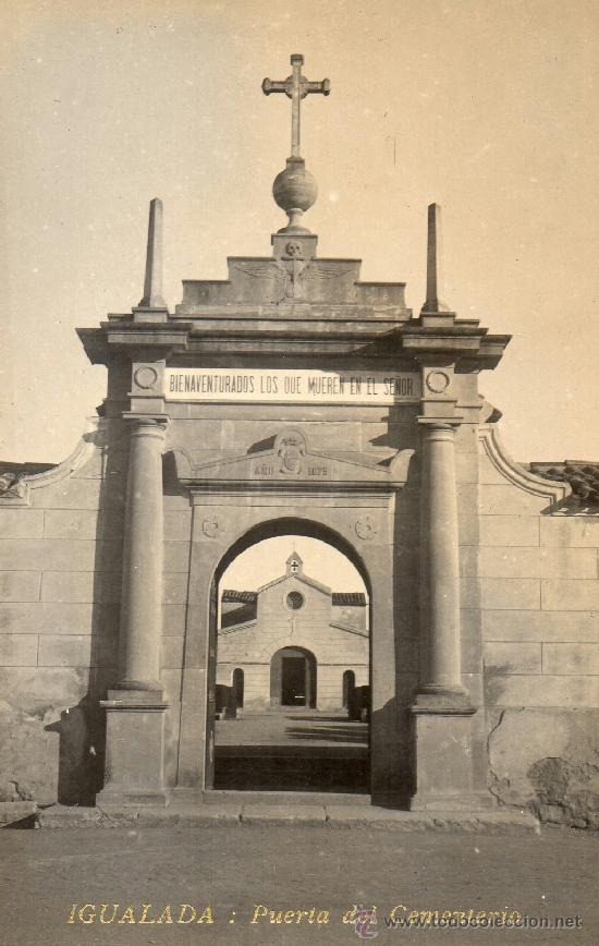 Postales: igualada. puerta del cementerio. imp. ponceli - Foto 1