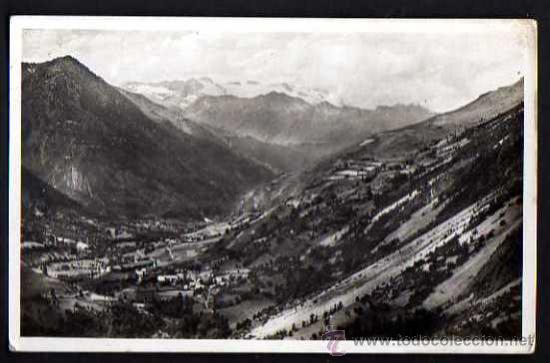 Postales: Valle de Ar&aacute;n. Uny&aacute;, Arti&eacute;s y la Maladeta al fondo. No circulada. Zerkowitz.