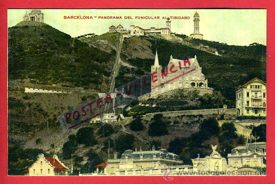 Postales: POSTAL BARCELONA, PANORAMA DEL FUNICULAR AL TIBIDABO,   P78183