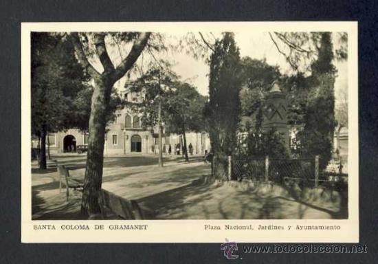 Postales: Postal de SANTA COLOMA DE GRAMENET: Jardins i Ajuntament