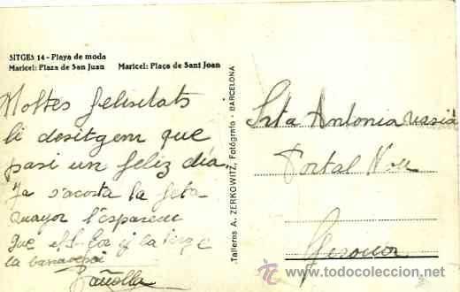 Postales: SITGES MARICEL - ZERCOWITZ . ESCRITA, SIN CIRCULAR - Foto 2