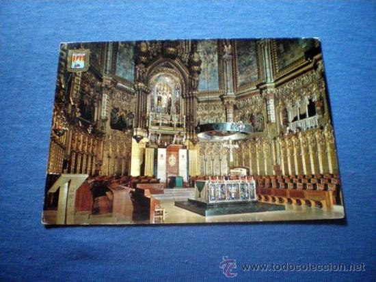 Cartes Postales: POSTAL MONTSERRAT INTERIOR BASILICA ESCRITA