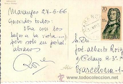Postales: POSTAL A COLOR MARANGES ESCRITA 1966 ALDO - Foto 2