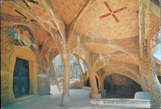 Postales: (1244)POSTAL SIN CIRCULAR,GAUDI &ndash; CRIPTA DE LA COLONIA G&Uuml;ELL, EXTERIOR,SANTA COLOMA DE CERVELLO,BARC