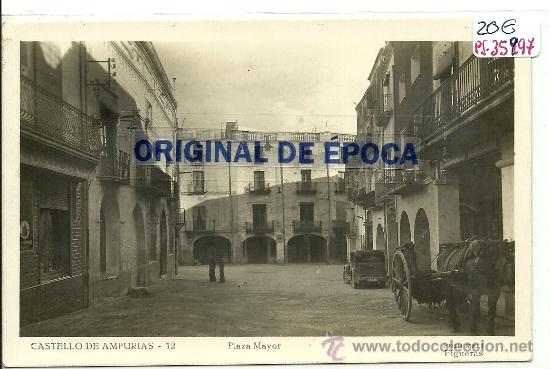 Postcards: (PS-35997)POSTAL FOTOGRAFICA DE CASTELLO DE AMPURIAS-PLAZA MAYOR
