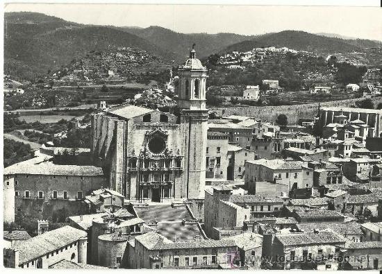 Postales: GERONA.- N&ordm; 37.-LA CATEDRAL.-VISTA AEREA.-EDICION FISA