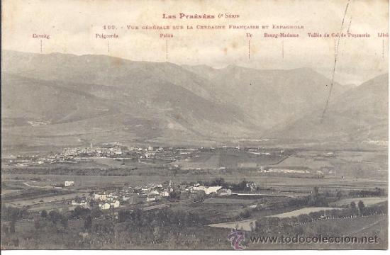 Postales: PS3215 LOS PIRINEOS 'VISTA GENERAL DE LA CERDE&Ntilde;A FRANCESA Y ESPA&Ntilde;OLA'. LABOUCHE FR. 1906