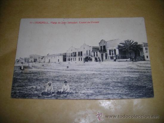 Postcards: 19 - VENDRELL PLATJA DE SANT SALVADOR .COSTAT DE LLEVANT FOTOTIO. THOMAS CIRCULADA 1925 - 14X9 CM.